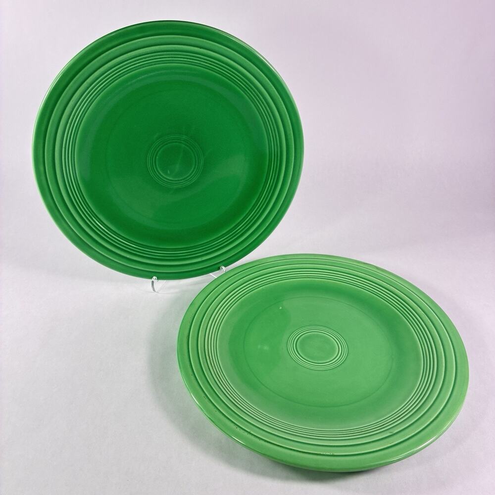 2pc Vintage Fiestaware Genuine Fiesta HLC Light Green Dinner Plate 10 1/4"